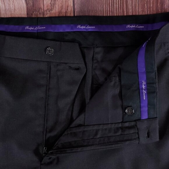 Ralph Lauren Purple Label Mens Size 40(41)x30 Charcoal Flat Front Pants Trousers - Picture 6 of 15